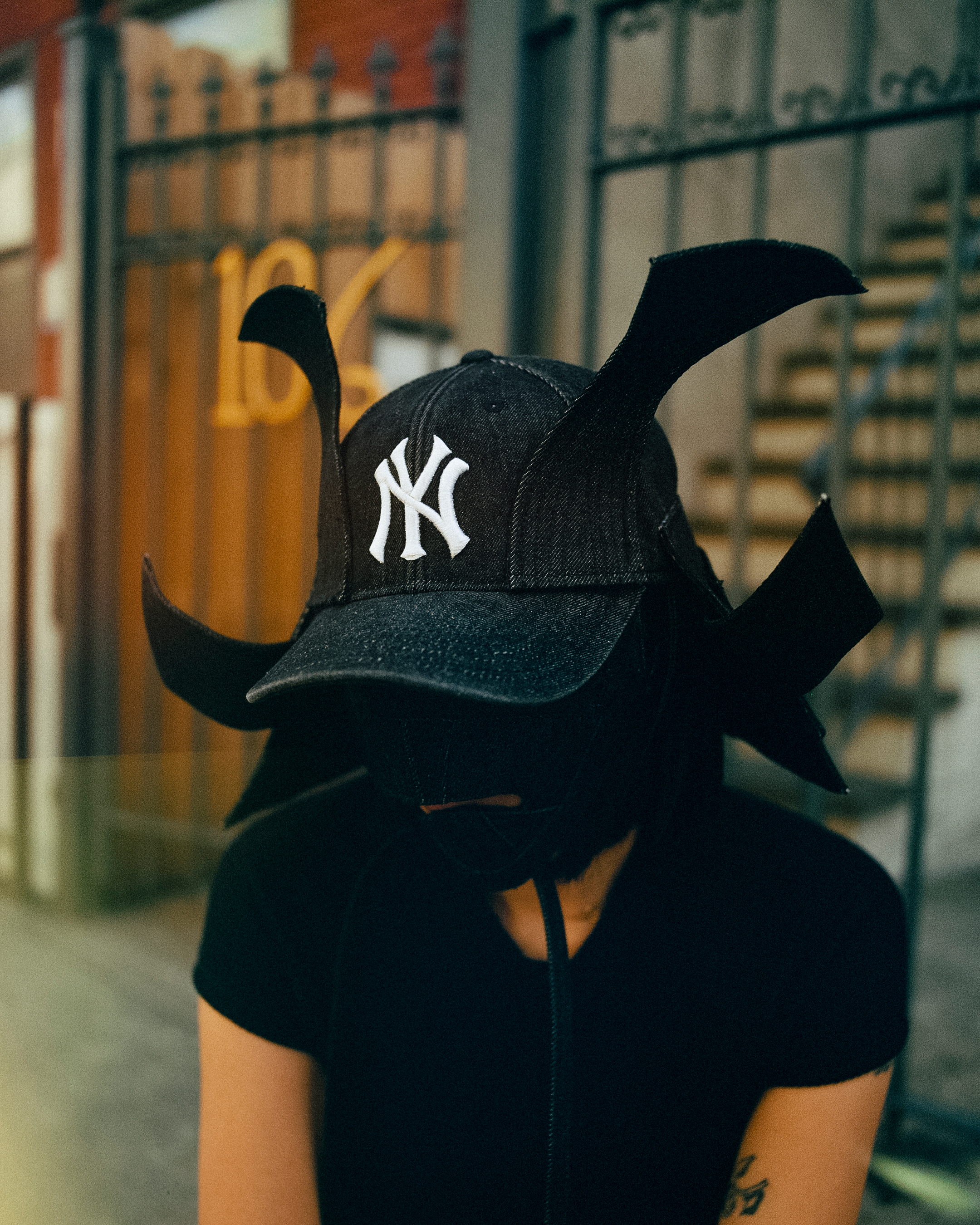 NY Samurai (Hat + Oni Mask) - Black Denim