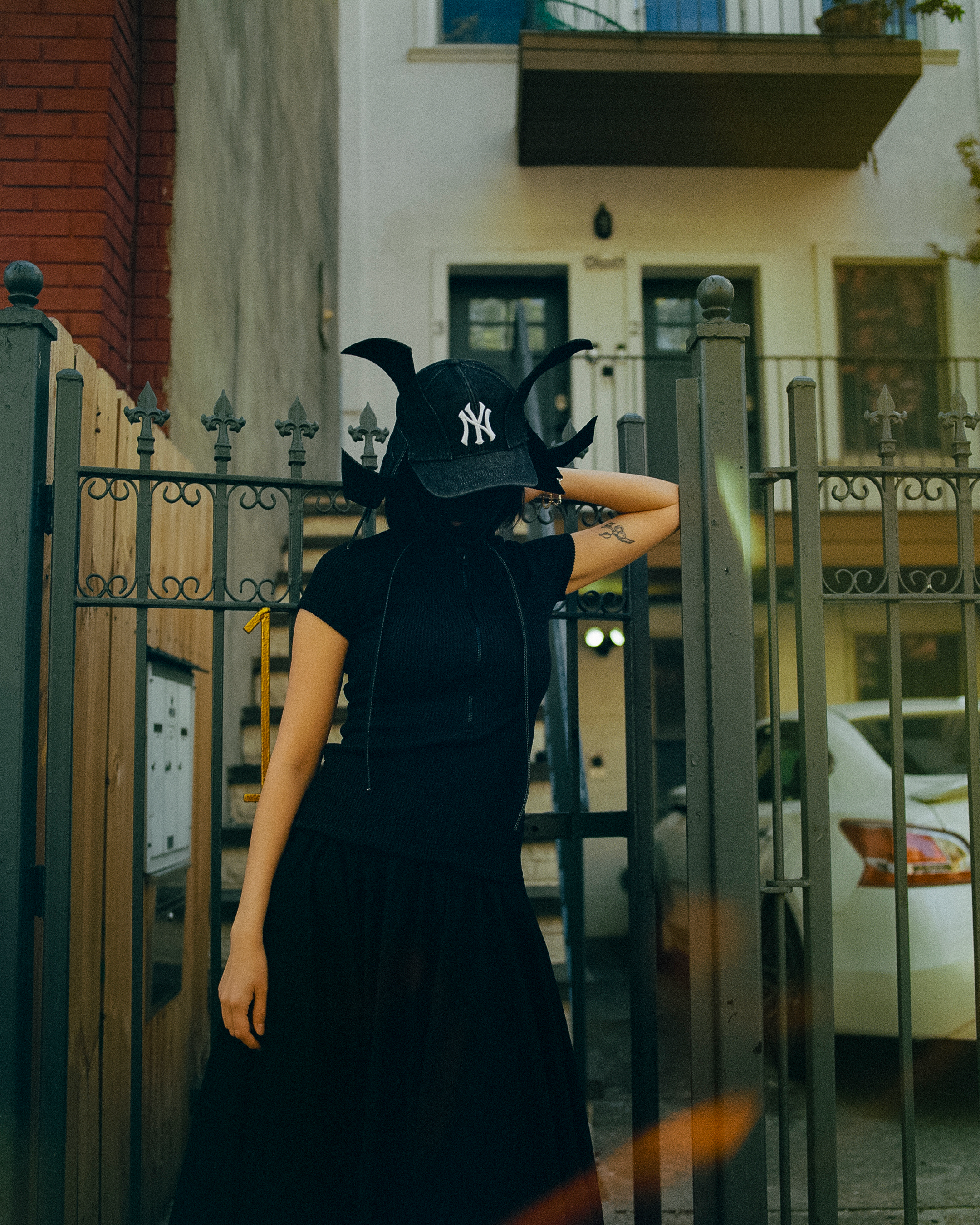 NY Samurai (Hat + Oni Mask) - Black Denim