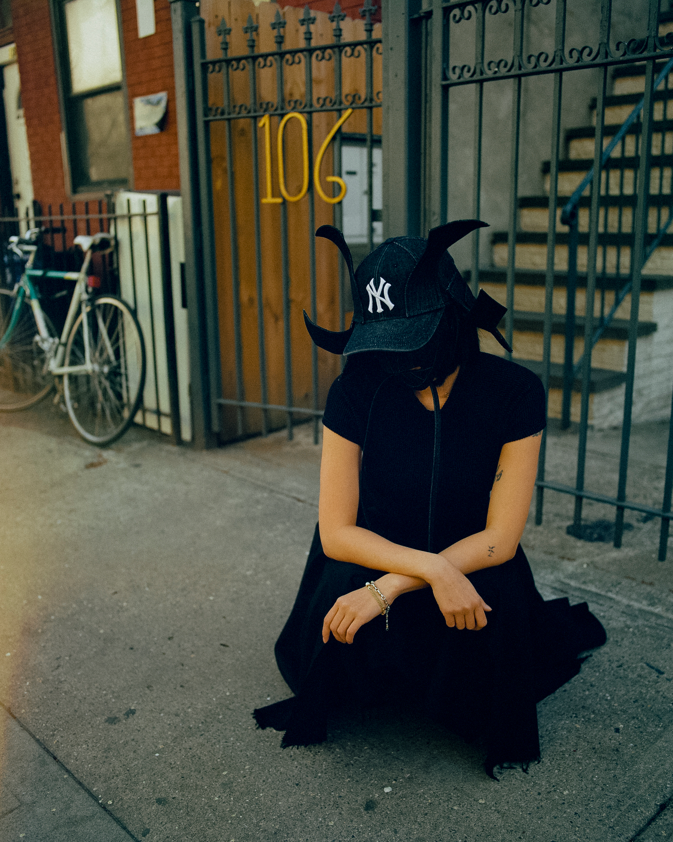 NY Samurai (Hat + Oni Mask) - Black Denim
