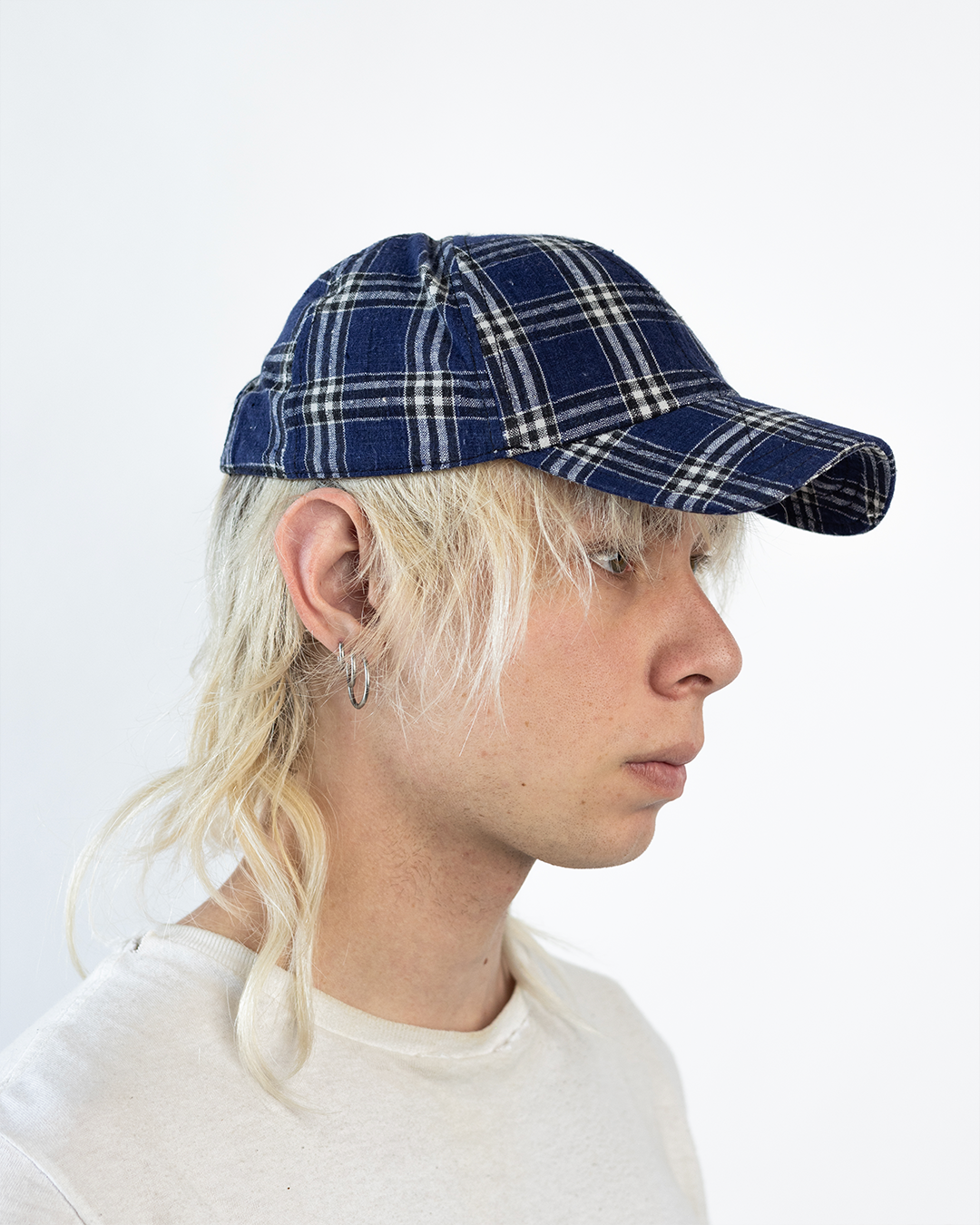 BRIM CUTTER - BLUE/WHITE PLAID