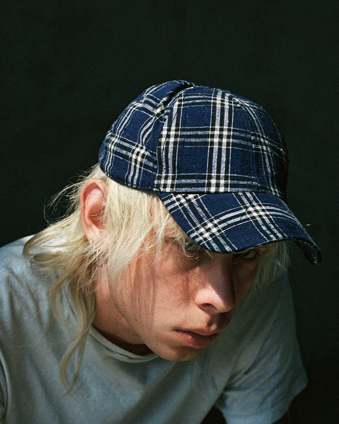 BRIM CUTTER - BLUE/WHITE PLAID