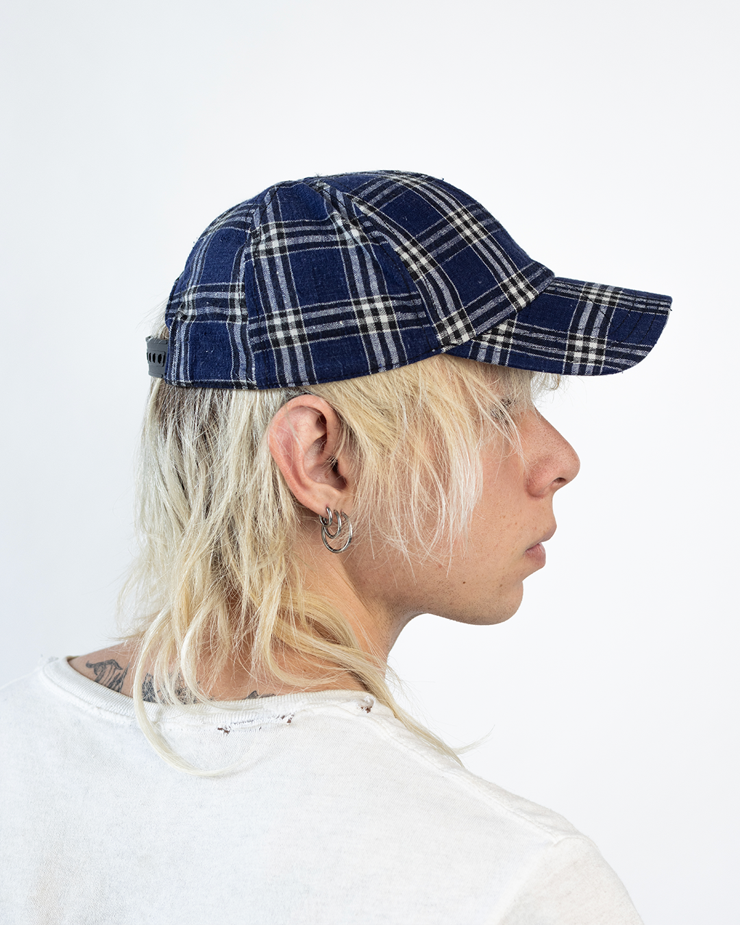 BRIM CUTTER - BLUE/WHITE PLAID