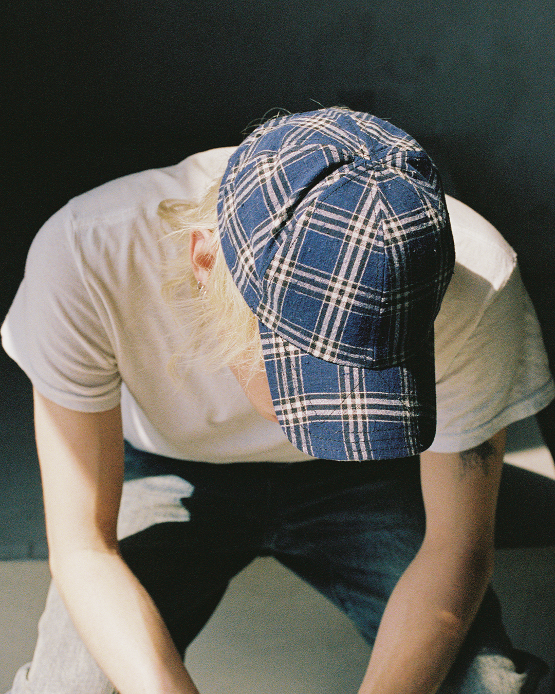 BRIM CUTTER - BLUE/WHITE PLAID