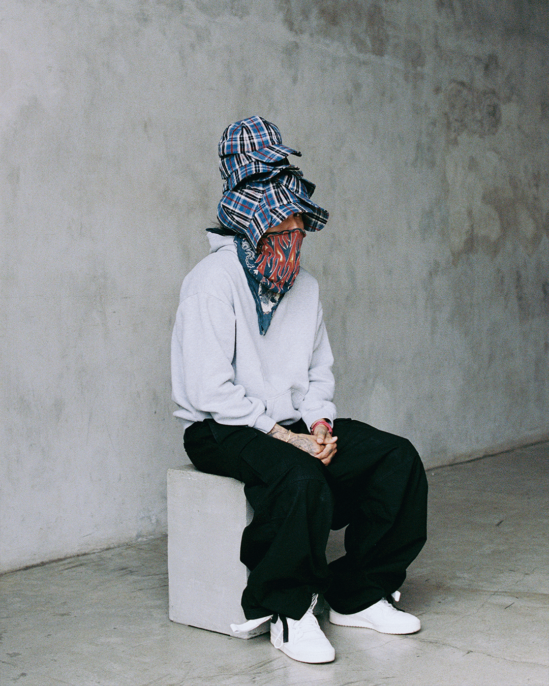 BRIM CUTTER - BLUE PLAID