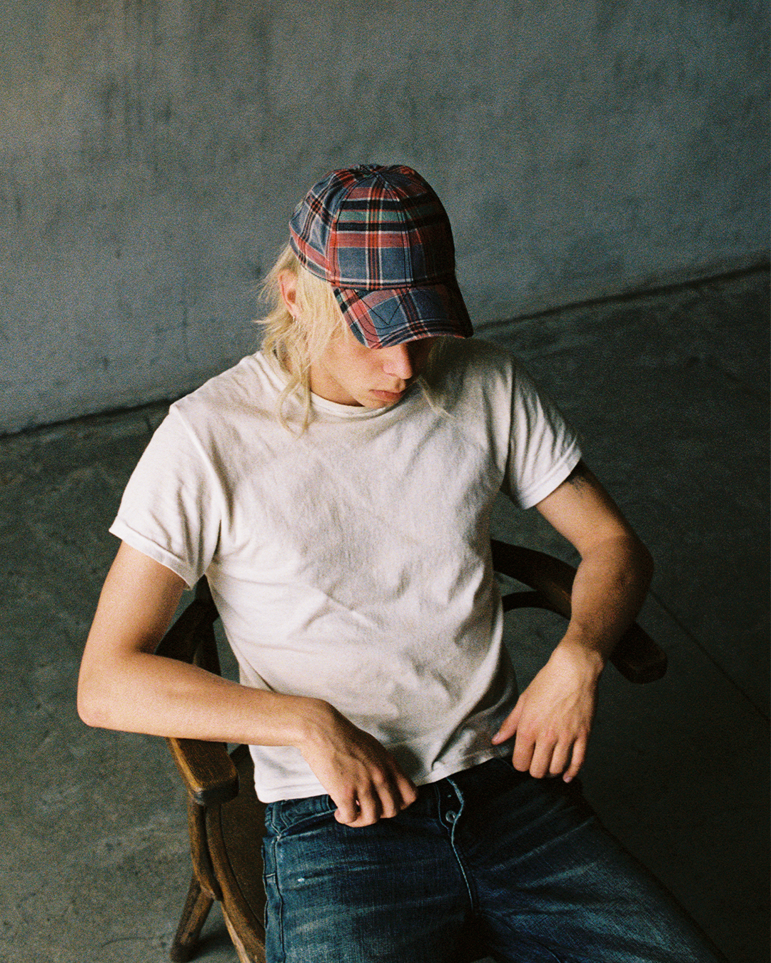 BRIM CUTTER - FADED GREY/GREEN PLAID