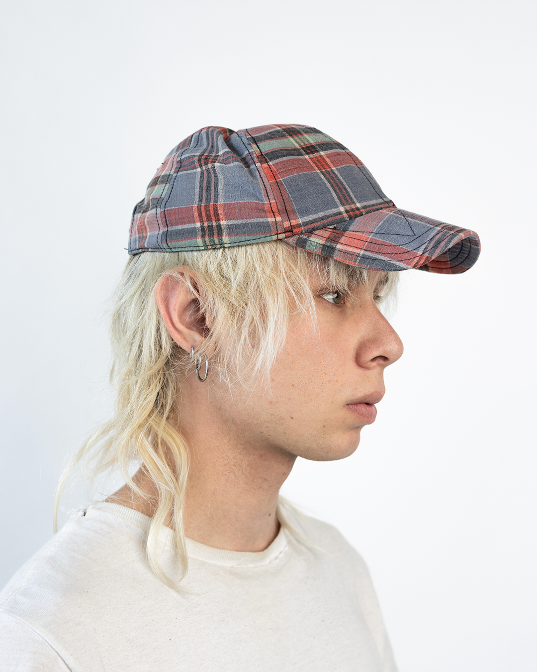 BRIM CUTTER - FADED GREY/GREEN PLAID