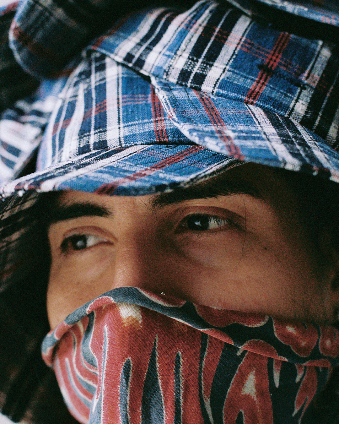 BRIM CUTTER - BLUE PLAID